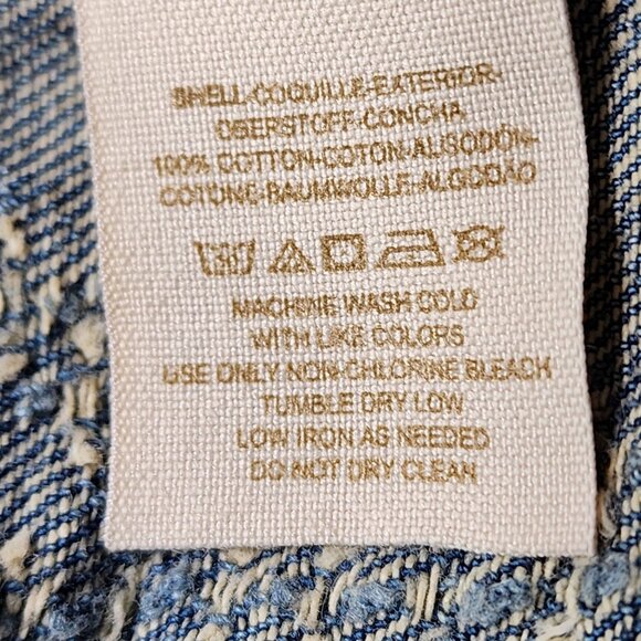 Free People Women' Punched Denim Moto Jacket Size 10 Herringbone Blue Jean Biker - Picture 8 of 12